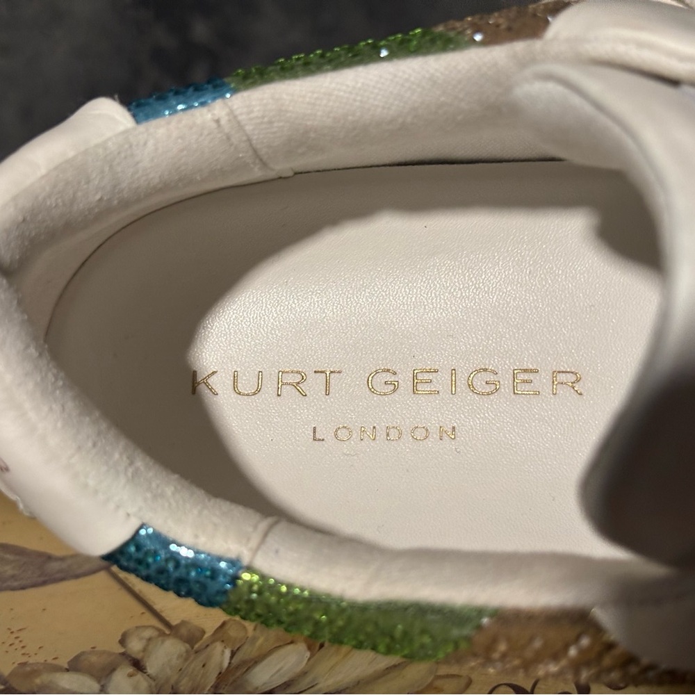 Kurt Geiger London Laney White Crystal Sneakers - Picture 6 of 16